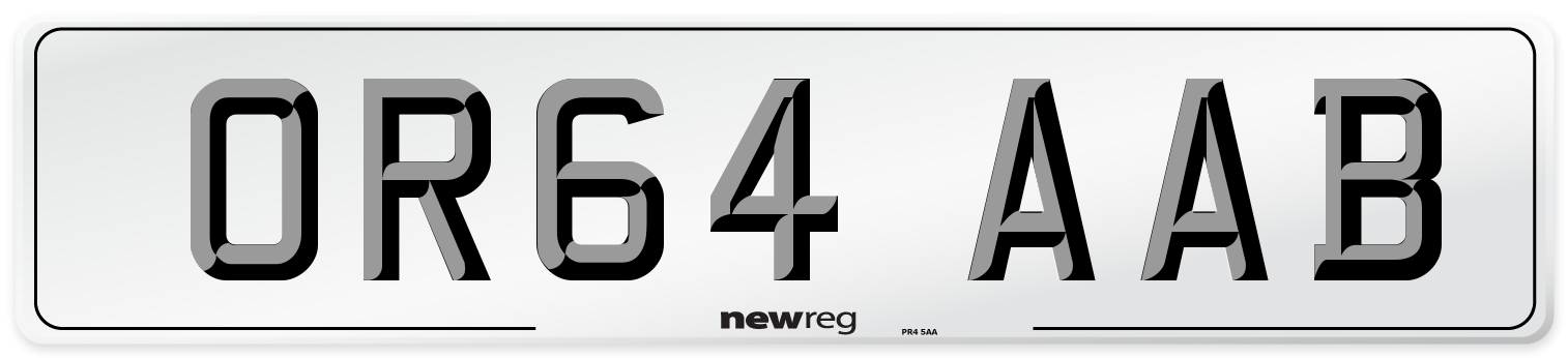 OR64 AAB Number Plate from New Reg